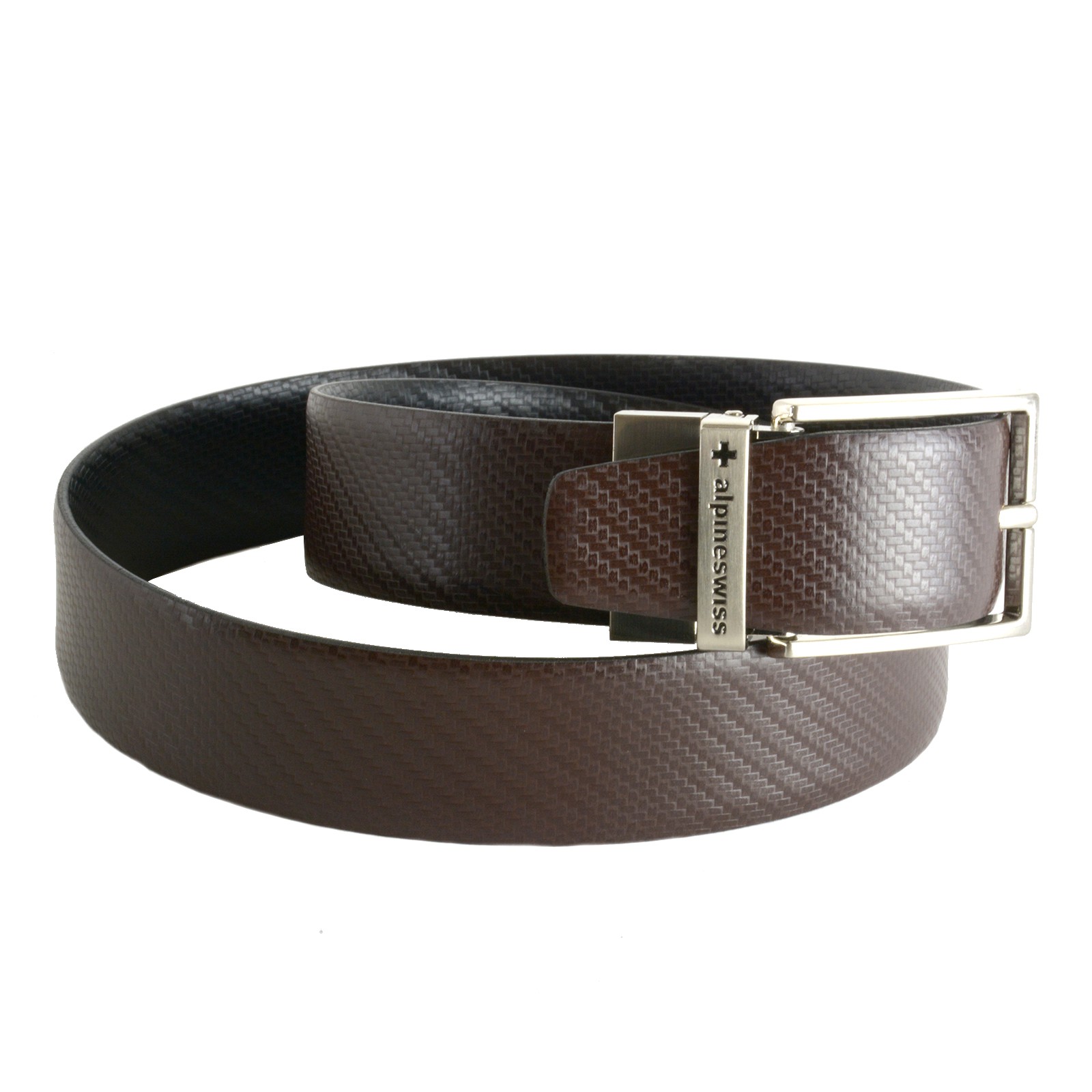 Alpine Swiss Men's Dress Belt Reversible Black Brown Leather Imported from Spain eBay
